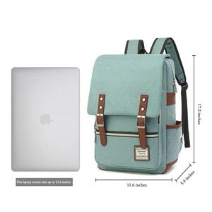 Vintage Style Green and Brown Ugrace Laptop Backpack